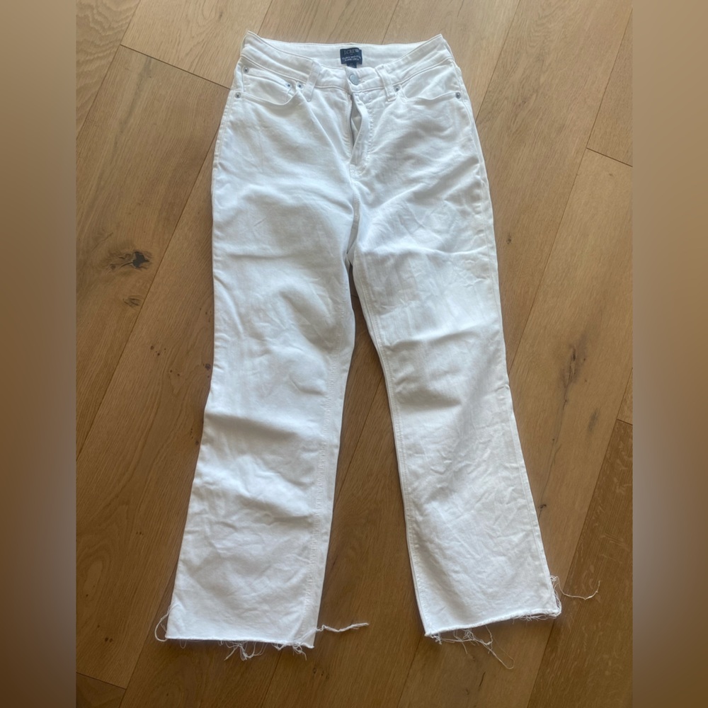 J. Crew Cream Flare Crop Jeans